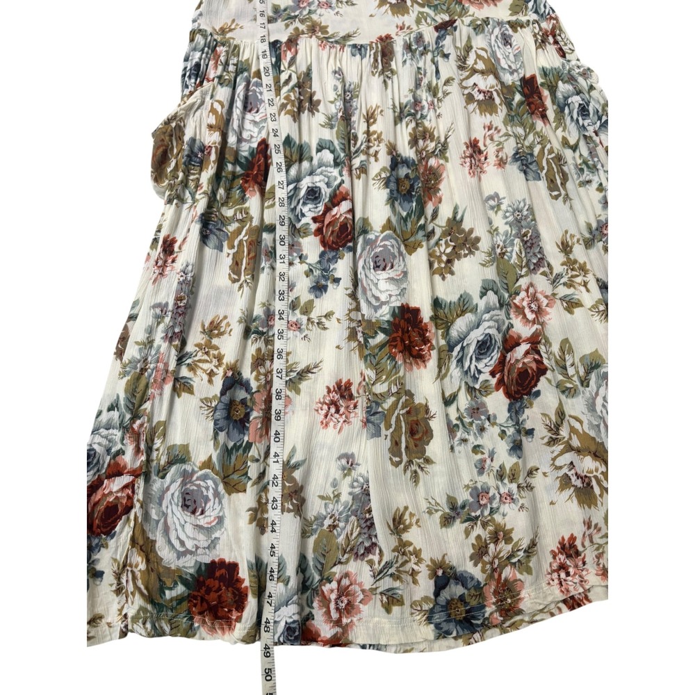 Vintage 90's Bila Antique Rose Floral Maxi Jumper Dress L Cottagecore Feminine - Picture 7 of 11
